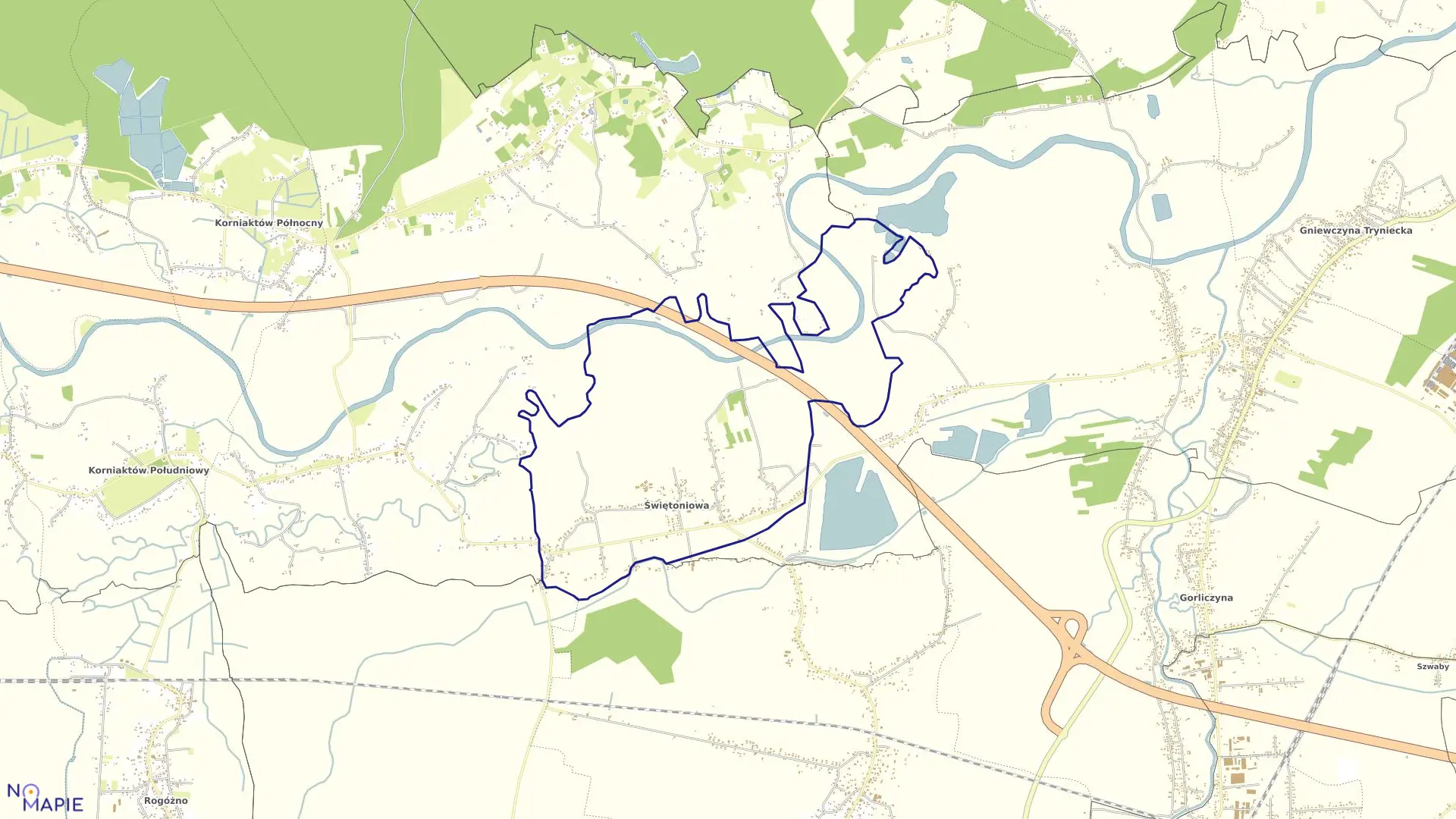 Mapa obrębu Świętoniowa w gminie Przeworsk